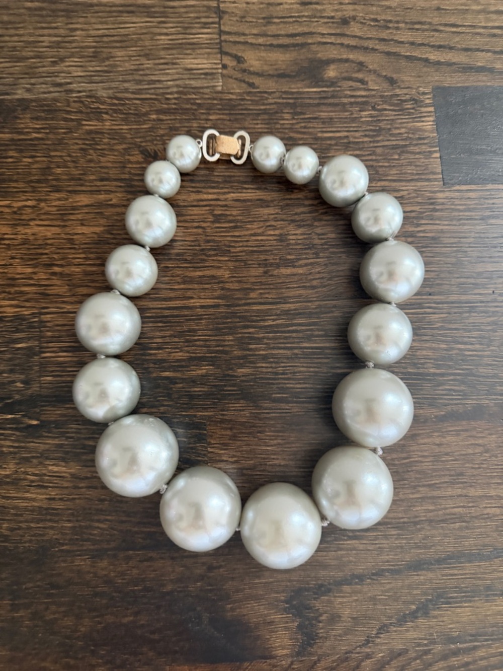 Large Silver-Tone Bead Necklace